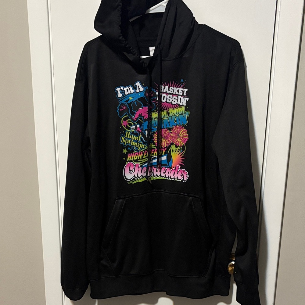 Black Cheerleader Graphic Hoodie